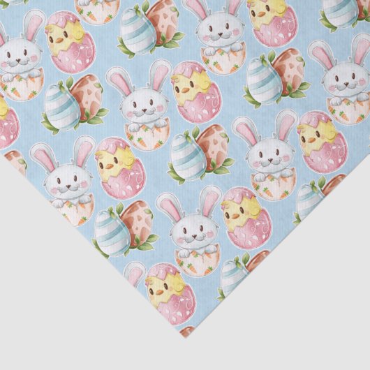 Paaseieren Waterverf Spring Bunny & Chick Tissuepapier (Detail)