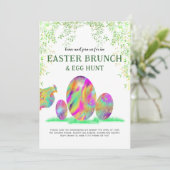 Paaseieren Waterverf van de steenboer Brunch Kaart (Staand voorkant)