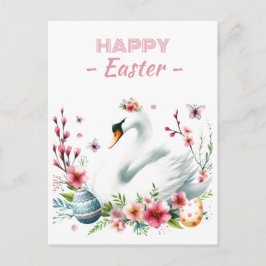 Paaseieren Waterverf Zwaan Kersenbloesems Briefkaart