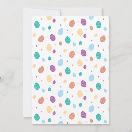 Paaseieren Whimsical Blauwgroen Family Photo Holid Feestdagenkaart (Achterkant)