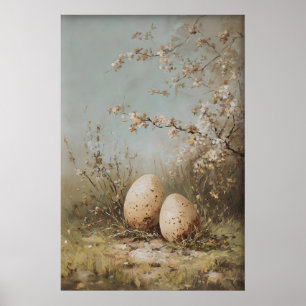 Paaseieren Wilde Bloemen Print, Antieke Lente Poster