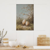 Paaseieren Wilde Bloemen Print, Antieke Lente Poster (Keuken)
