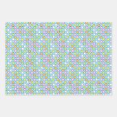 Paaseieren: wit licht blauw gestreept patroon inpakpapier vel (Voorkant 2)