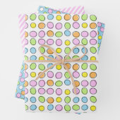 Paaseieren: wit licht blauw gestreept patroon inpakpapier vel (In situ)