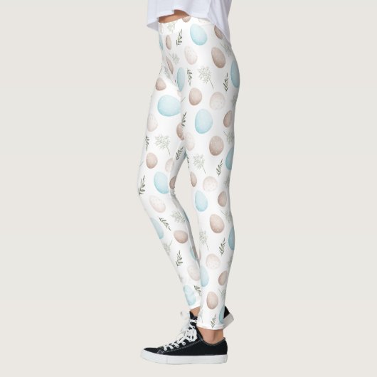 Paaseieren Wit pastelpatroon Leggings (Links)