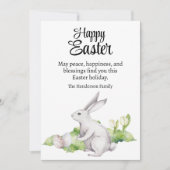 Paaseieren & Witte Konijn Waterverf Gelukkig Pasen Feestdagenkaart (Voorkant)