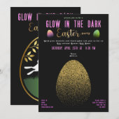 Paaseieren zoeken Glow in the Dark Konijn Pasen Kaart (Voorkant / Achterkant)