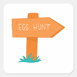 Paaseieren zoeken vierkante sticker