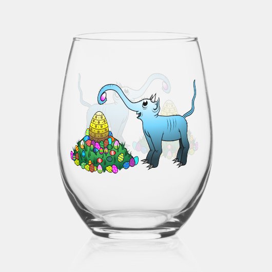 Paaseieren zoeken wijnglas zonder voet (Voorkant)