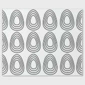 Paaseieren zwart en wit Gelukkig Pasen Cadeaupapier (Vlak)