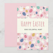 Paaseierenjacht En Brunch Kleurrijke Eieren Feestdagenkaart (Voorkant / Achterkant)