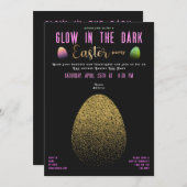 Paaseierenjacht Glow in the Dark Konijn Pasen Kaart (Voorkant / Achterkant)