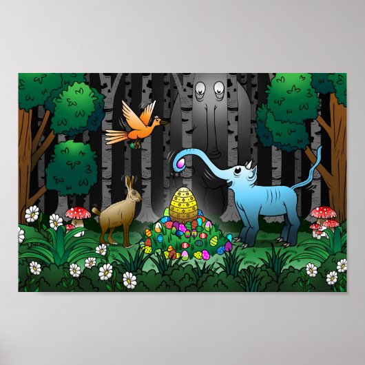Paaseierenjacht in het bos poster (Voorkant)