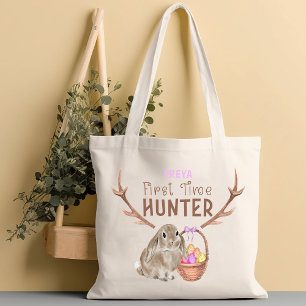 Paaseierenjacht voor het eerst jager Schattig meis Tote Bag