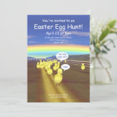 Paaseierenzoektocht met Kuikens op de Weg Kaart (Staand voorkant)