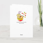 Paaseiergele labrador Puppy Cartoon Feestdagen Kaart (Achterkant)