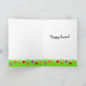 Paaseiergele labrador Puppy Cartoon Feestdagen Kaart (Binnen)