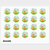 Paaseiergele labrador Puppy Cartoon Ronde Sticker (Vel)