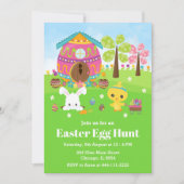 Paaseierhunt Bunny en Chick Kaart (Voorkant)