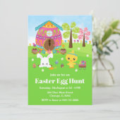 Paaseierhunt Bunny en Chick Kaart (Staand voorkant)