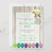 Paaseierhunt Colorful Chick Rustic Kaart (Voorkant)