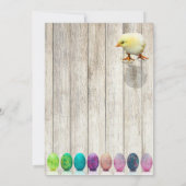 Paaseierhunt Colorful Chick Rustic Kaart (Achterkant)