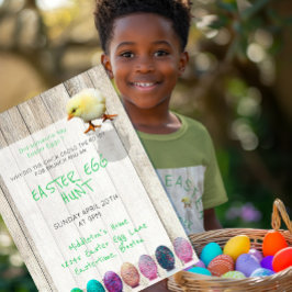 Paaseierhunt Colorful Chick Rustic Kaart