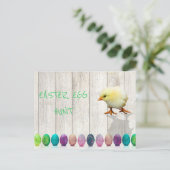 Paaseierhunt Colorful Chick Rustic Uitnodiging (Staand voorkant)