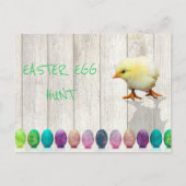 Paaseierhunt Colorful Chick Rustic Uitnodiging (Voorkant)