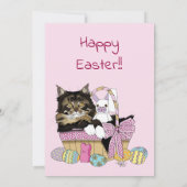 Paaseierjacht & brunch Kat in mandje Kaart (Achterkant)