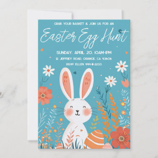 Paaseierjacht elegante schattige konijntje kaart