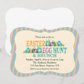 Paaseierjacht en brunch, kleurrijke eieren kaart (Voorkant / Achterkant)