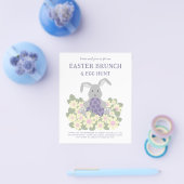 Paaseierjacht en brunch Schattige konijnenbloem Flyer (Enkel)