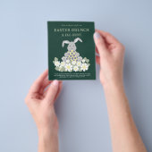 Paaseierjacht en brunch Schattige konijnenbloem Flyer (Hand)