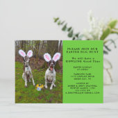 Paaseierjacht en feesthonden uitnodiging (Staand voorkant)