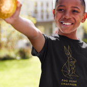 Paaseierjacht gepersonaliseerd zwart konijn t-shirt