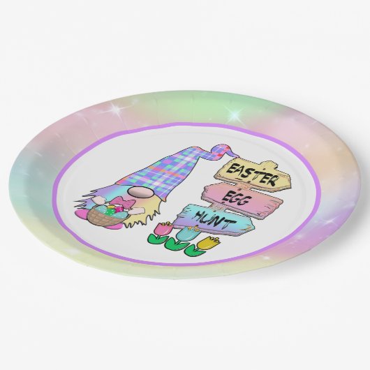 Paaseierjacht Gnoom Papieren Bordje (Gekanteld)
