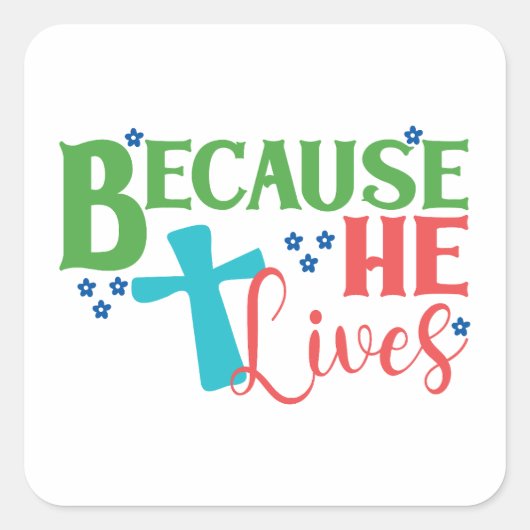 Paaseierjacht! heilig vierkante sticker (Voorkant)