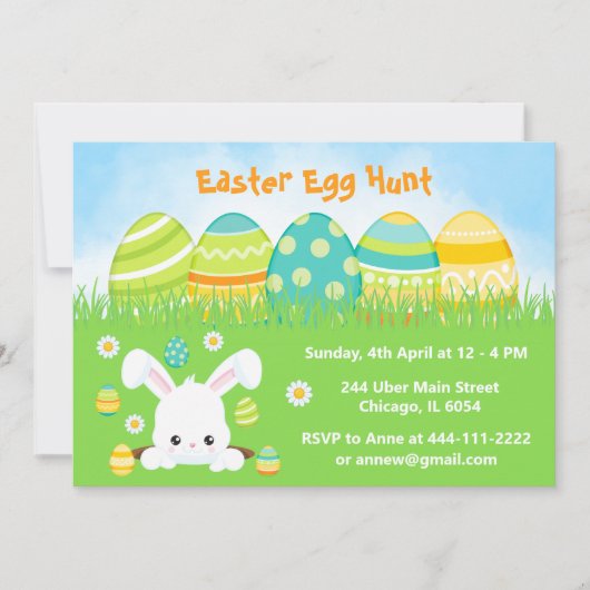 Paaseierjacht in groen en geel kaart (Voorkant)