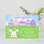 Paaseierjacht in roze en Paarse Kaart (Staand voorkant)