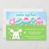 Paaseierjacht in roze en turquoise blauw kaart (Voorkant)