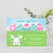 Paaseierjacht in roze en turquoise blauw kaart (Staand voorkant)