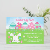 Paaseierjacht in Turquoise blauw en roze Kaart (Staand voorkant)