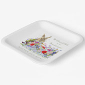 Paaseierjacht konijntje bloemen papieren bordje (Gebogen)