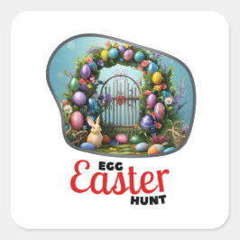 Paaseierjacht - Land Vierkante Sticker