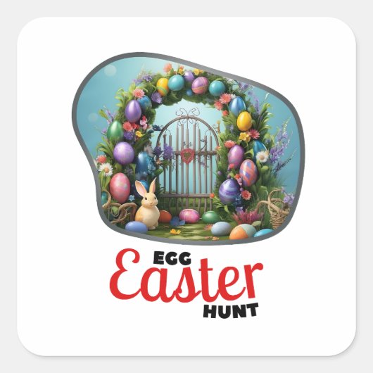 Paaseierjacht - Land Vierkante Sticker (Voorkant)