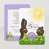 Paaseierjacht met chocoladekonijn kaart (Voorkant / Achterkant)