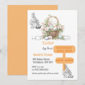 Paaseierjacht op konijntje brunch kaart (Voorkant / Achterkant)