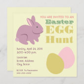 Paaseierjacht - Paarse konijn Kaart (Voorkant / Achterkant)