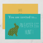 Paaseierjacht Paasfeest heup groen konijn Kaart (Voorkant / Achterkant)